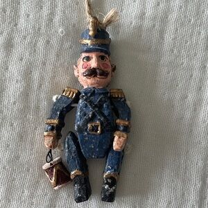 Blue Nutcracker Ornament with Drum